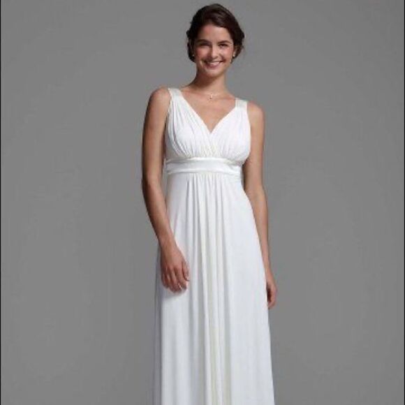 EUC Grecian Goddess Wedding Prom Ivory Dress - Picture 2 of 12